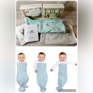 Ollie World Baby Swaddle in Light Blue Adjustable Baby Swaddle for Newborns